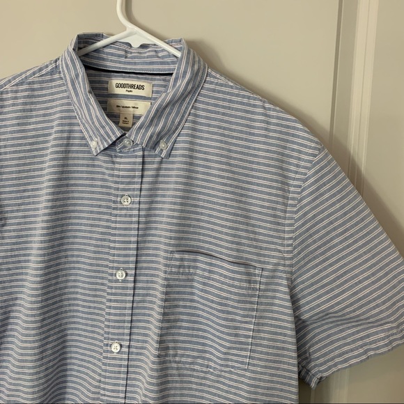 Good threads slim fit short sleeve casual striped button down shirt | size XL - Picture 3 of 11